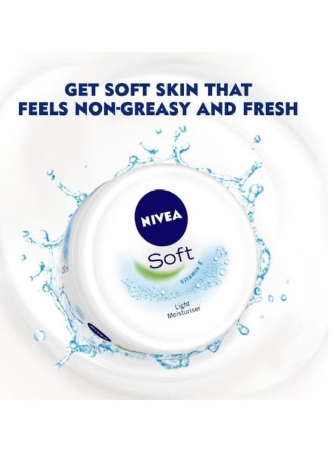 Nivea Soft Moisturizing Cream Pack of 2 (2x200ml) – Lightweight Hydration for Face, Body & Hands - Image 2