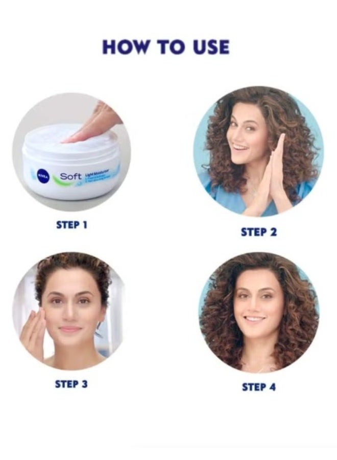 Nivea Soft Moisturizing Cream Pack of 2 (2x200ml) – Lightweight Hydration for Face, Body & Hands - Image 5