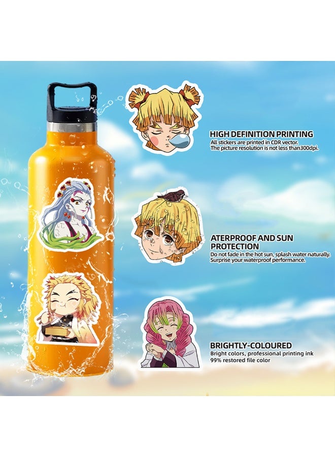 50Pcs Demon Slayer Vinyl Stickers, Anime Waterproof Decals for Laptop, Water Bottle, Skateboard, Kids Party Favors, DIY Decorations - Image 4