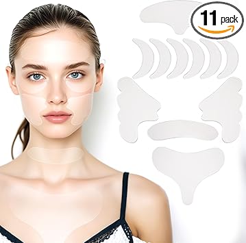 YQQYG 11 Pcs Forehead Wrinkle Patches Silicone Face Patches Reusable Anti Wrinkle Patches Silicone Wrinkle Patches for Wrinkles Smoothing AntiAgeing - Image 1