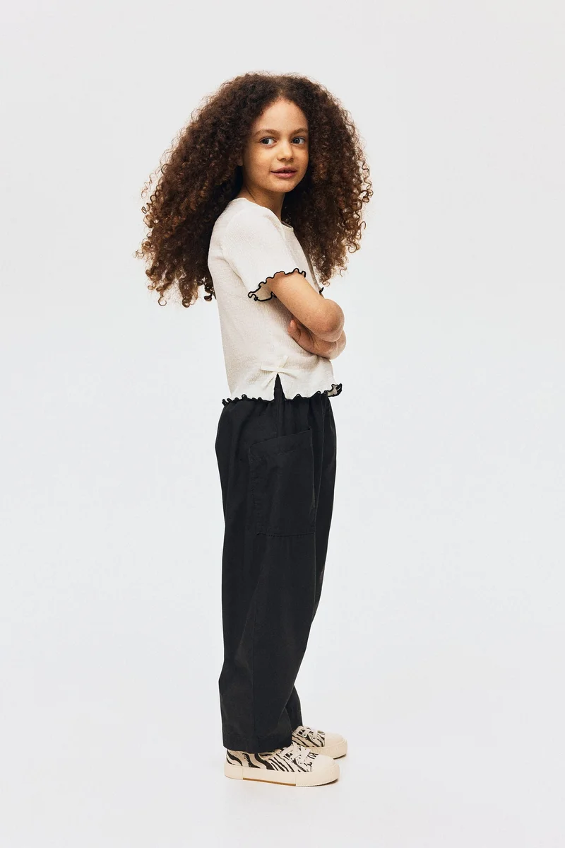 H&M Barrel-leg cotton trousers