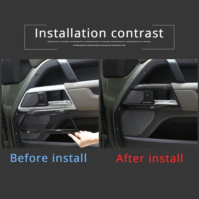 CHEYA ABS Car Interior Door Handle Frame Cover Trim for Land Rover Defender 110 (2020-2021) - Carbon Fiber Style - Image 2