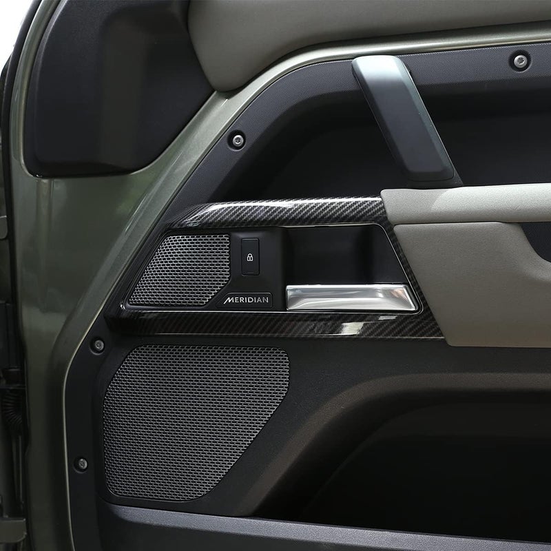 CHEYA ABS Car Interior Door Handle Frame Cover Trim for Land Rover Defender 110 (2020-2021) - Carbon Fiber Style - Image 4