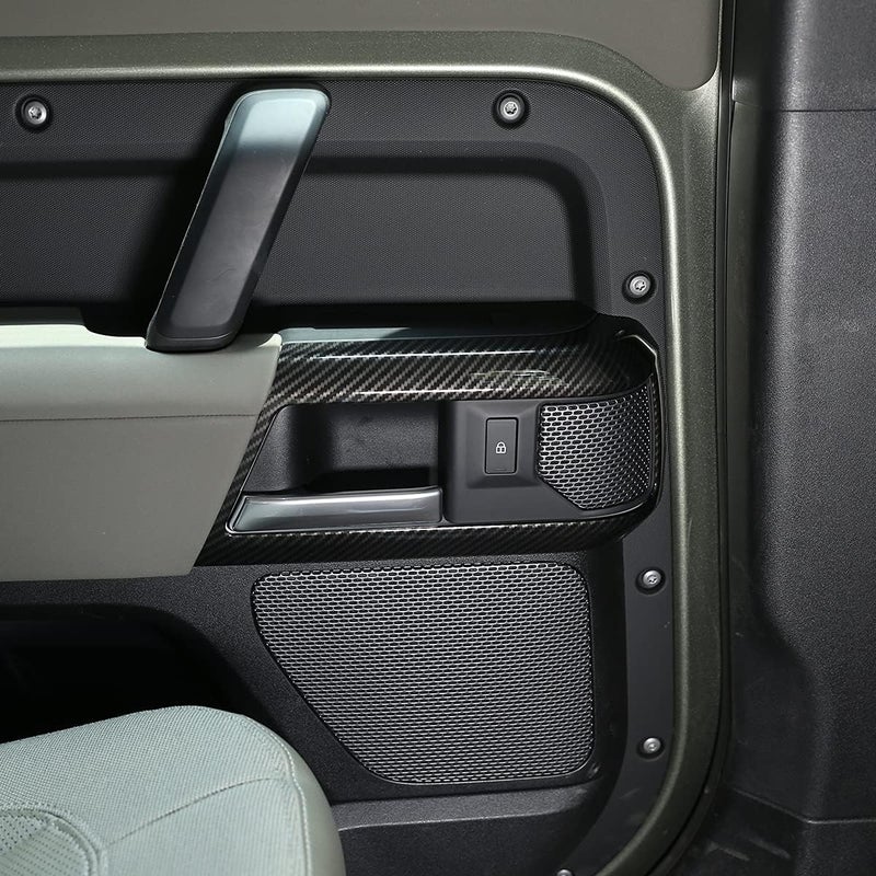 CHEYA ABS Car Interior Door Handle Frame Cover Trim for Land Rover Defender 110 (2020-2021) - Carbon Fiber Style - Image 3