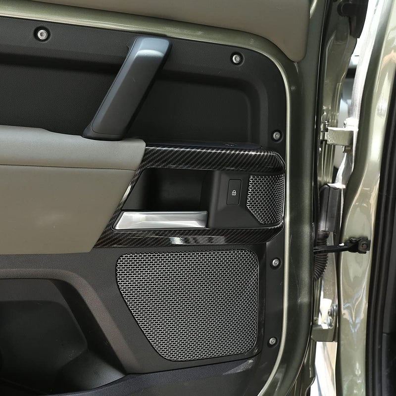 CHEYA ABS Car Interior Door Handle Frame Cover Trim for Land Rover Defender 110 (2020-2021) - Carbon Fiber Style - Image 5