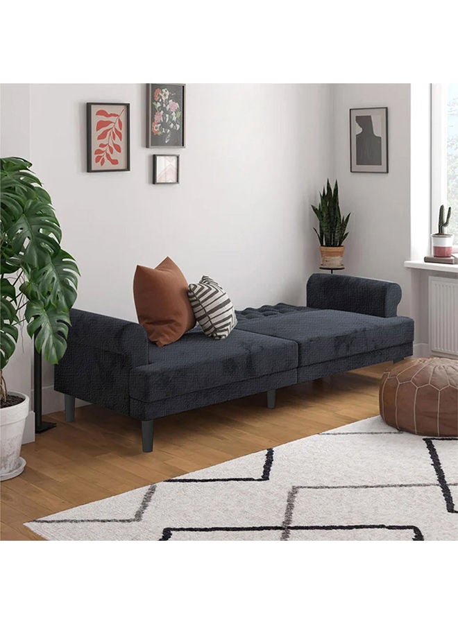 In-House Nutella | Sofabed 2 in 1 Upholstered In Linen - Dark Grey - Image 3