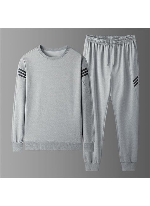 Generic Detainee Full Set Attire Spring Autumn Mens Sports Suit Grey Long Sleeve Trousers 