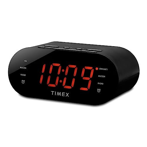 Timex T231G AM/FM Dual Alarm Clock Radio with 1.2-Inch Display and Line-in Jack (Gunmetal) - Image 1