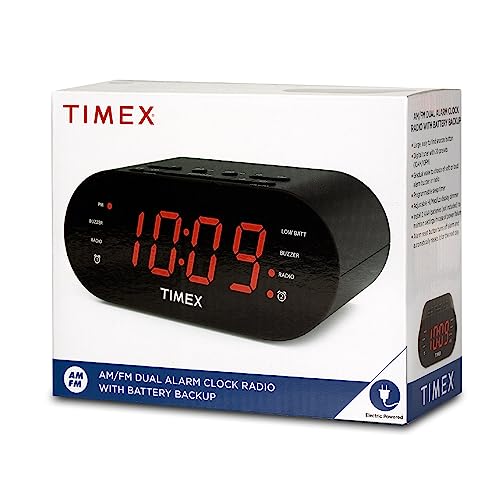Timex T231G AM/FM Dual Alarm Clock Radio with 1.2-Inch Display and Line-in Jack (Gunmetal) - Image 4