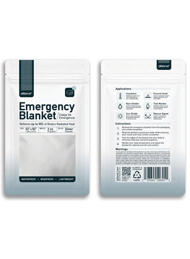 Altland 250 Pack of Emergency Blankets - Heat Reflective Blankets for Winter Survival Kits, Disaster Preparedness, Cold Weather Camping, and Homeless Care Packages - Image 2