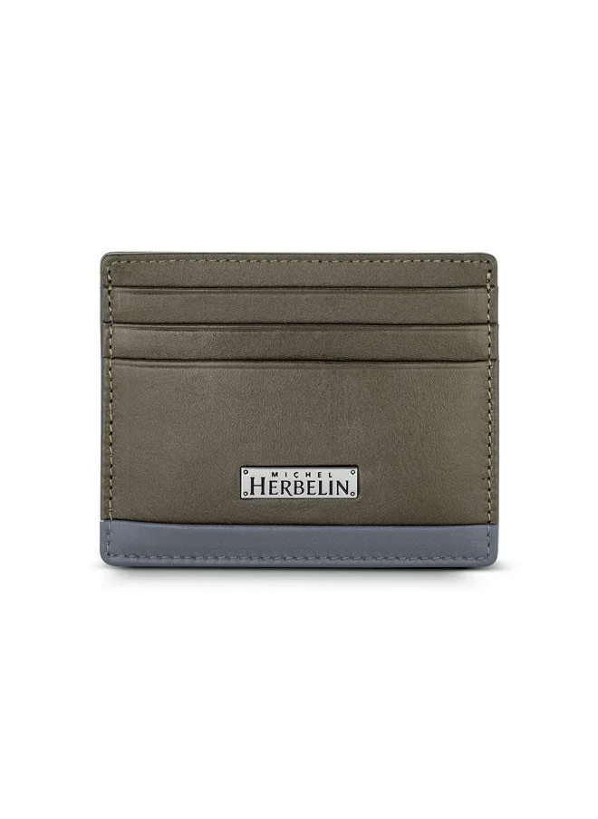 MICHEL HERBELIN Credit Card Case Olive Green for Men
