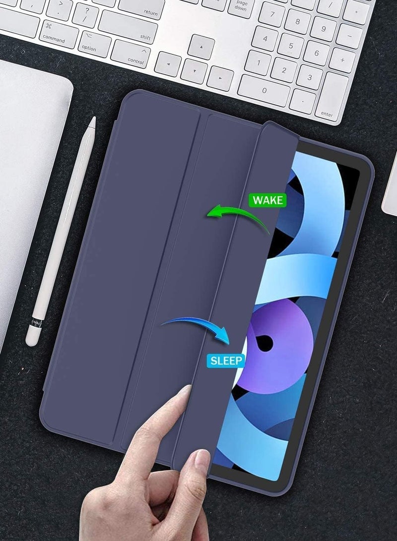 iPad Air 4 , 10.9 inch Smart Cover with Stand (2022/2020) with Pencil Holder, Lockable Smart Cover/Auto Screen On/Touch ID, Transparent Cover with Auto On/Sleep, Dark Purple - Image 2