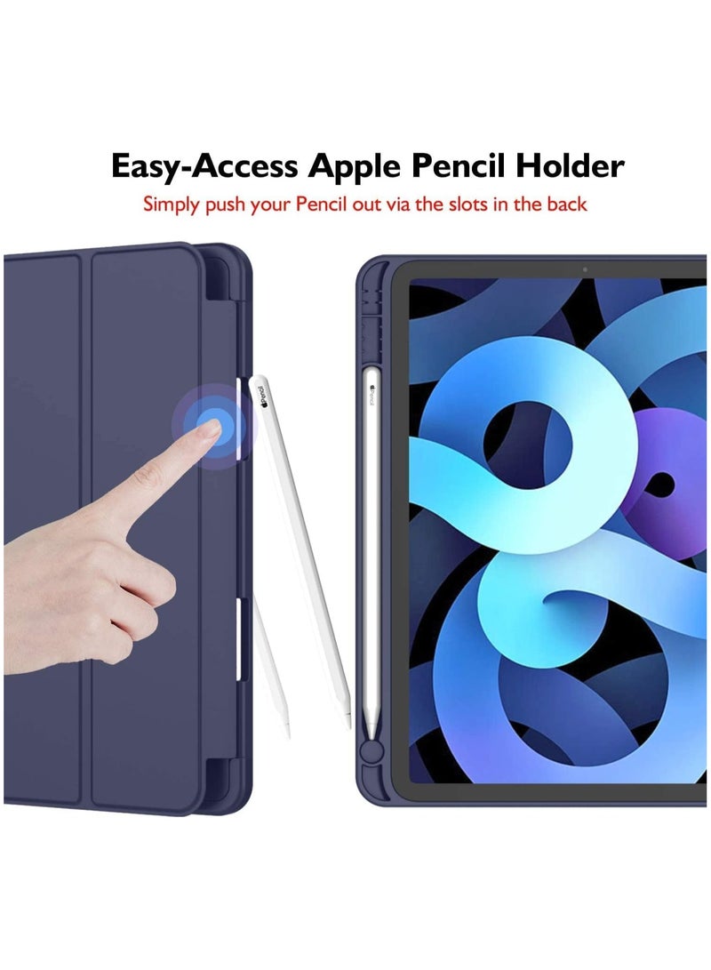 iPad Air 4 , 10.9 inch Smart Cover with Stand (2022/2020) with Pencil Holder, Lockable Smart Cover/Auto Screen On/Touch ID, Transparent Cover with Auto On/Sleep, Dark Purple - Image 4