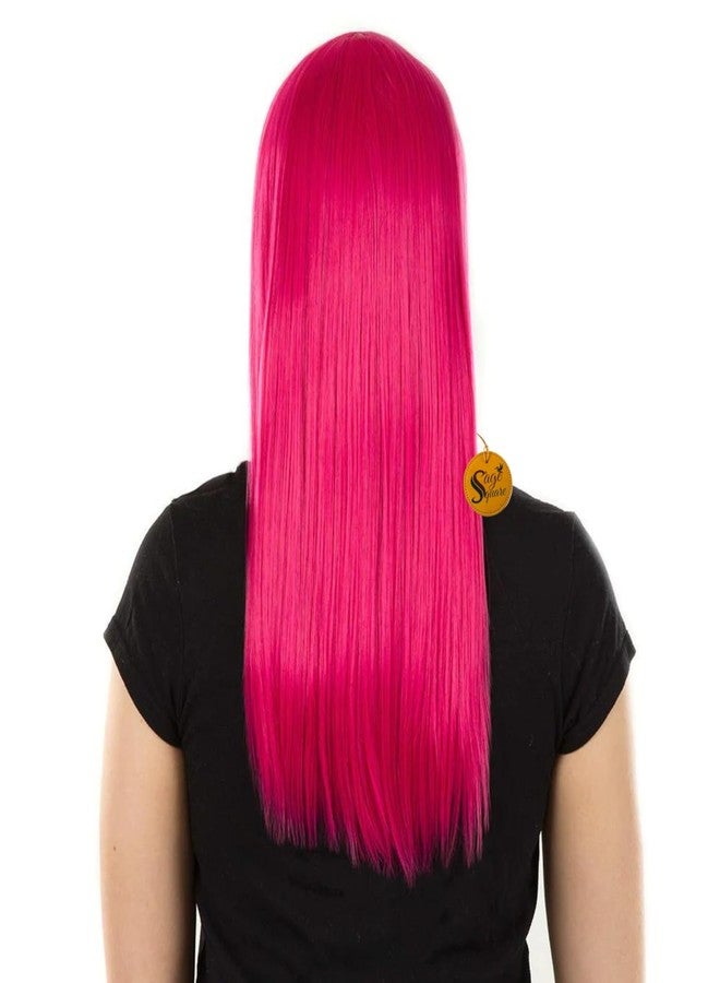 Sage Square Dreamy Pink Long Wig, Unforgettable haircolor, Instant length & volume, Tangle-free & worry-free, all-day comfort, Style it your way, Unleash your inner magic, Be the center of attention. - Image 3