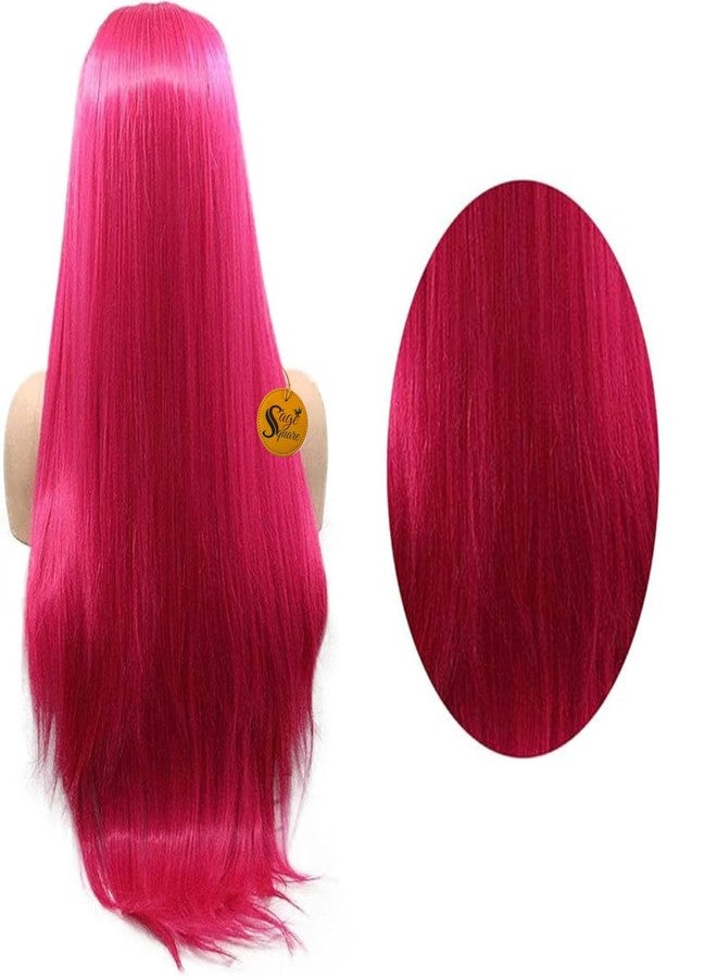Sage Square Dreamy Pink Long Wig, Unforgettable haircolor, Instant length & volume, Tangle-free & worry-free, all-day comfort, Style it your way, Unleash your inner magic, Be the center of attention. - Image 4