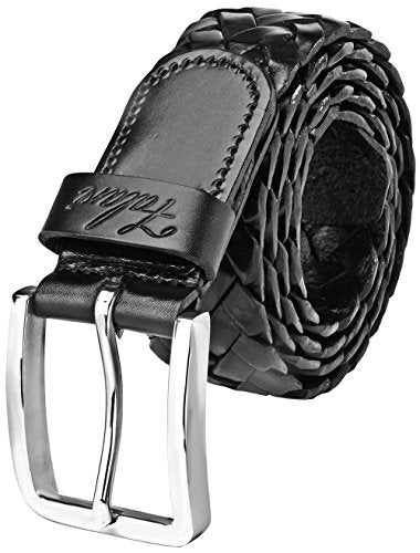 Falari Men's Braided Belt 100% Genuine Leather Black 42-44 9005-BK-XL - Image 1