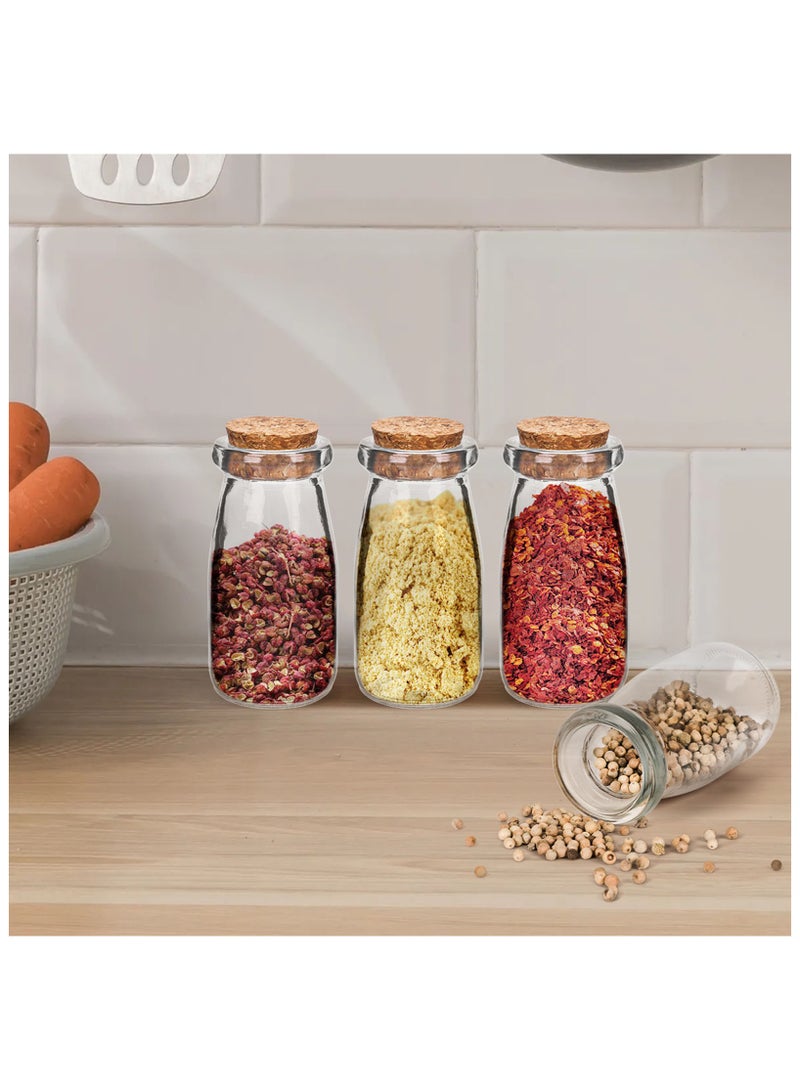SKYLINK 12Pack 3.4oz Glass Jars with Cork Lids – Small Storage Containers for Spices, Herbs, Candies, DIY Crafts, Home Décor, and Party Favors - Image 5