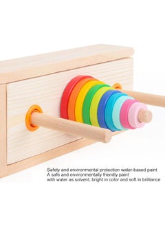 Generic Wooden Hanoi Tower Logic Puzzle Toy, Colorful Block Puzzle Game with 10 Rings Storage Box for Kids and Adults (Large Tower in  - Image 4