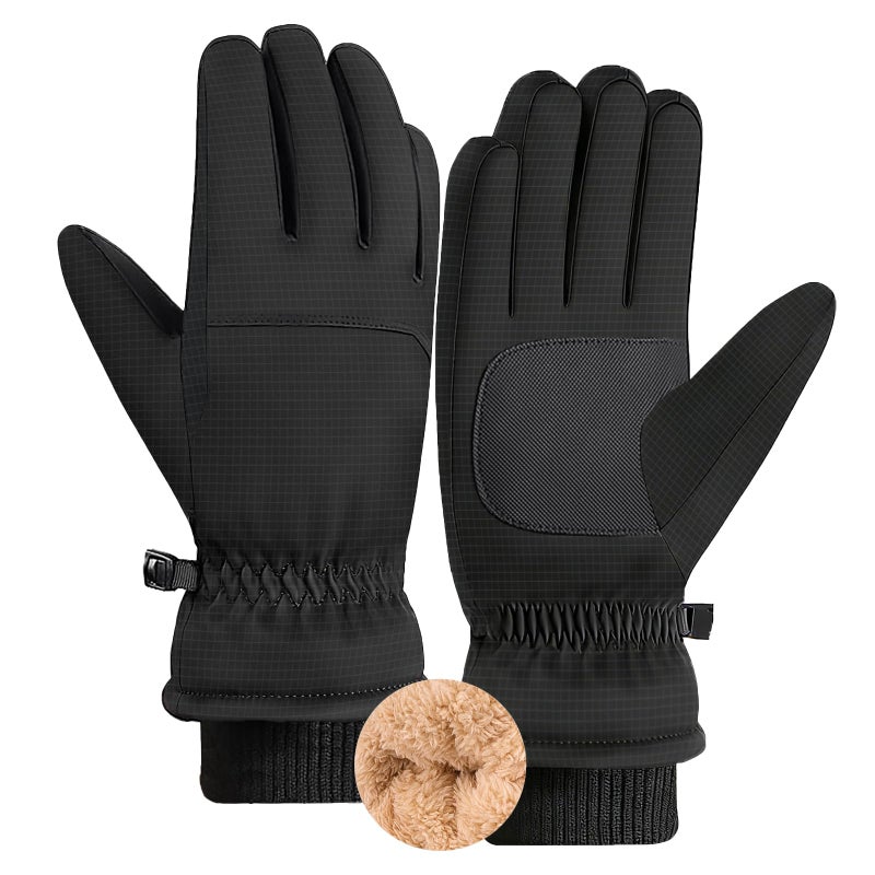 Jeniulet Waterproof Winter Gloves for Men Warm Ant-slip Touchscreen Ski Snow Cycling Running Cold Weather Long Fleece Lining - Image 1