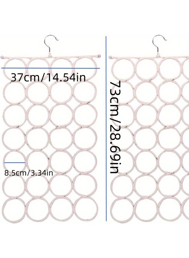 1pc 28-Circle Scarf and Tie Rack - Multifunctional, Colorful Wall-Mounted Organizer for Home  Kindergarten Decor, Durable with Artistic Climbing Circles Design - Image 2