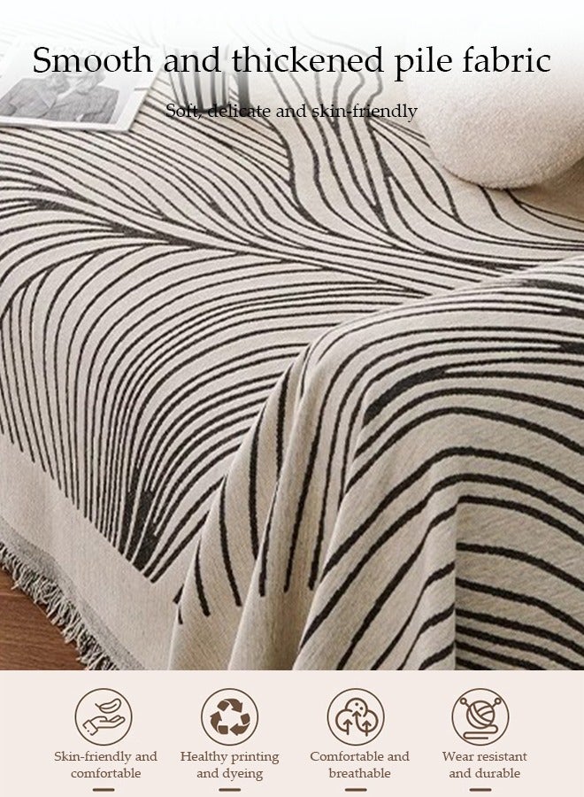 DUNISO Chenier Sofa Cover, Double Sided Sofa Protection Cover, Breathable Nap Blanket, With Tassels, Not Easy To Pilling, Wear Resistant And Scratch Resistant, Suitable For All Seasons, Suitable For Two Seater Sofas, 180 * 230cm - Image 3