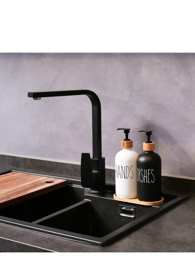 Generic 2PC Soap Dispenser Set, Contains Glass Hand Soap Dispenser and Glass Dish Soap Dispenser. Kitchen Soap Dispenser Set Suitable for Farmhouse Kitchen Decor, Rustic Kitchen Decor  - Image 2