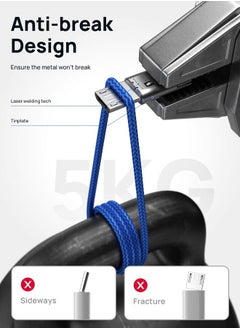 JSAUX Micro USB Cable Android Charger, (2-Pack 6.6FT+10FT) Micro USB Android Charger Cable Nylon Braided Cord Compatible with Galaxy S7 S6 J7 Edge Note 5, Kindle. MP3 and More-Blue  - Image 3