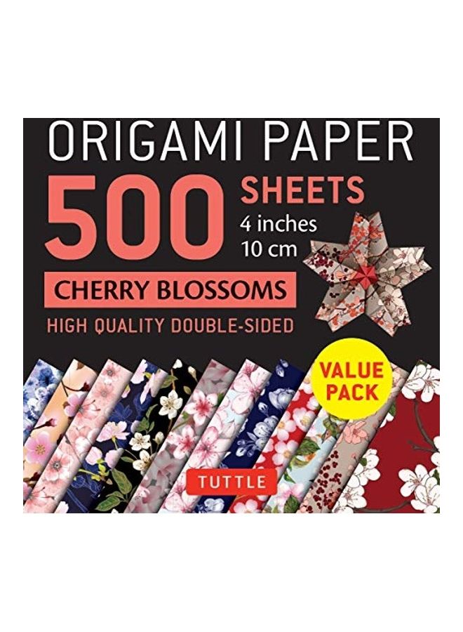 Origami Paper 500 Sheets Cherry Blossoms 4 (10 Cm): Tuttle Origami Paper: High-Quality Double-Sided Origami Sheets Printed With 12 Different Patterns - Image 1