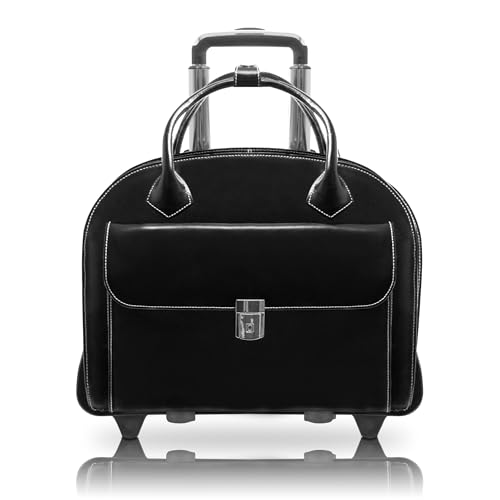 McKleinUSA McKlein W Series, Glen Ellyn, 15" Leather Detachable -Wheeled Ladies' Laptop/Computer & Tablet Business Briefcase Bag/Women's Rolling Overnight Travel Bag, Removable trolley case - Image 1