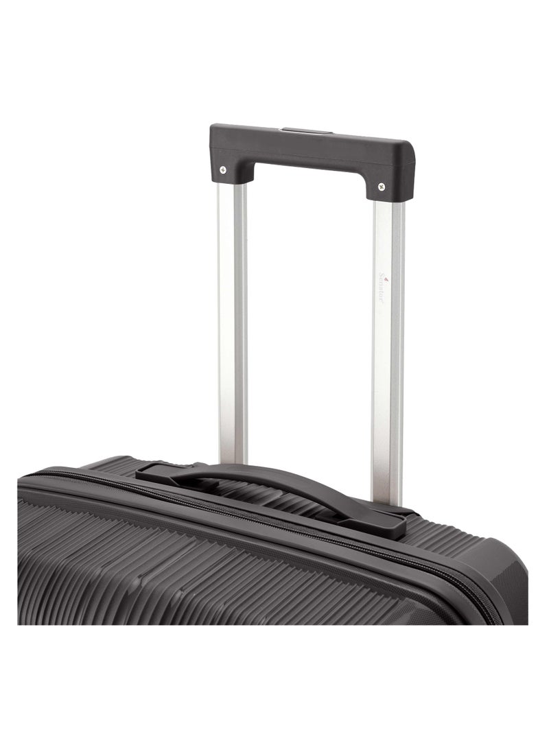 SENATOR Unisex Hard Case Carry On Luggage Lightweight PP Fashion Trolley Luggage with 4 Double Spinner Wheel and 3-Digit Combination Lock KH1009 Black  - Image 5