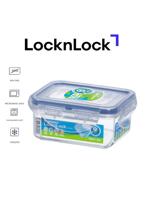 LocknLock 180ml  Rectangular  Airtight Food Storage Container- BPA-Free, Microwave, Freezer, and Dishwasher Safe