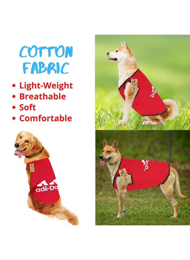 Western Era Soft Cotton Dog T-Shirt | Comfortable & Breathable Dog Clothing | Sleeveless Vest Puppy Outfit | Pet Tank Top Fashion Apparel (Red) (Large) (22 Inches) - Image 4