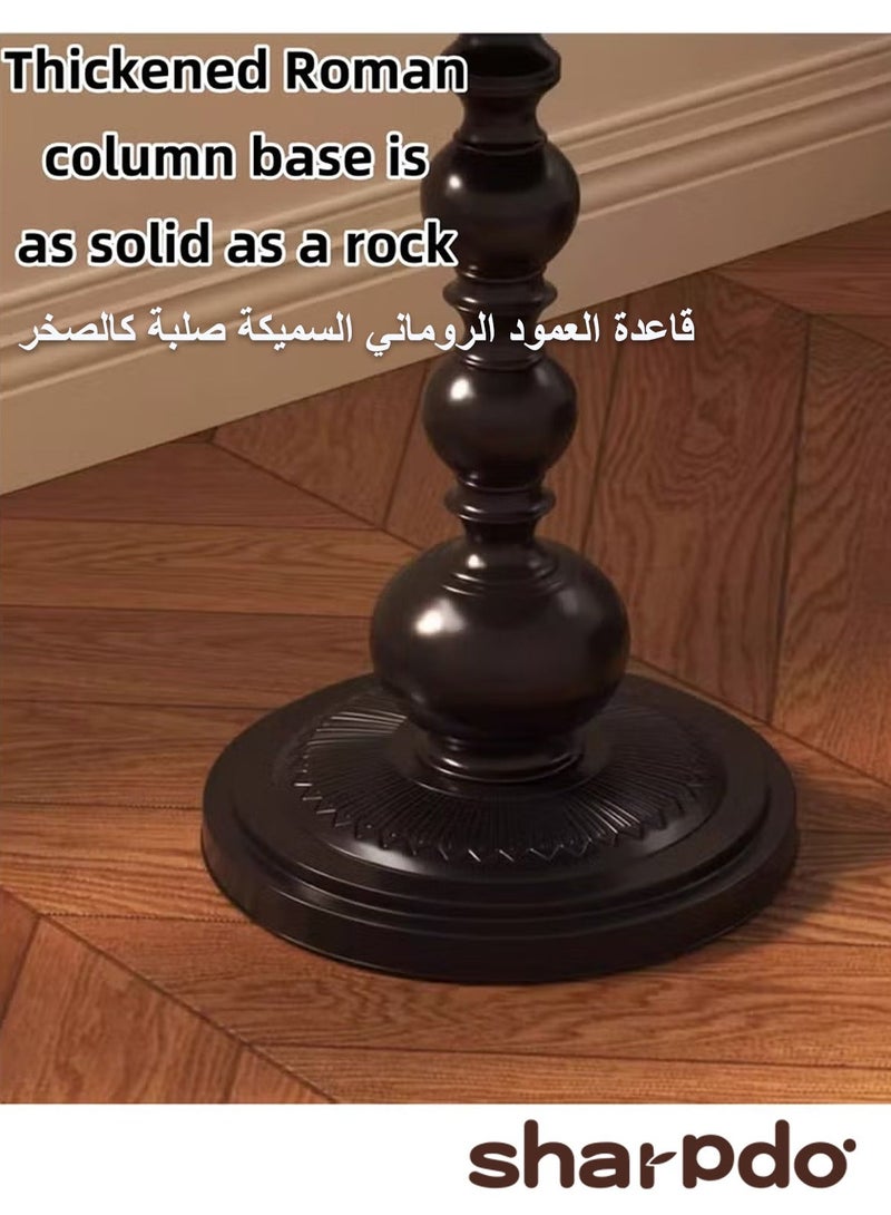 Sharpdo 2PCS Sofa Side Table Living Room Coffee Table Household Roman Pillar End Table Black - Image 5