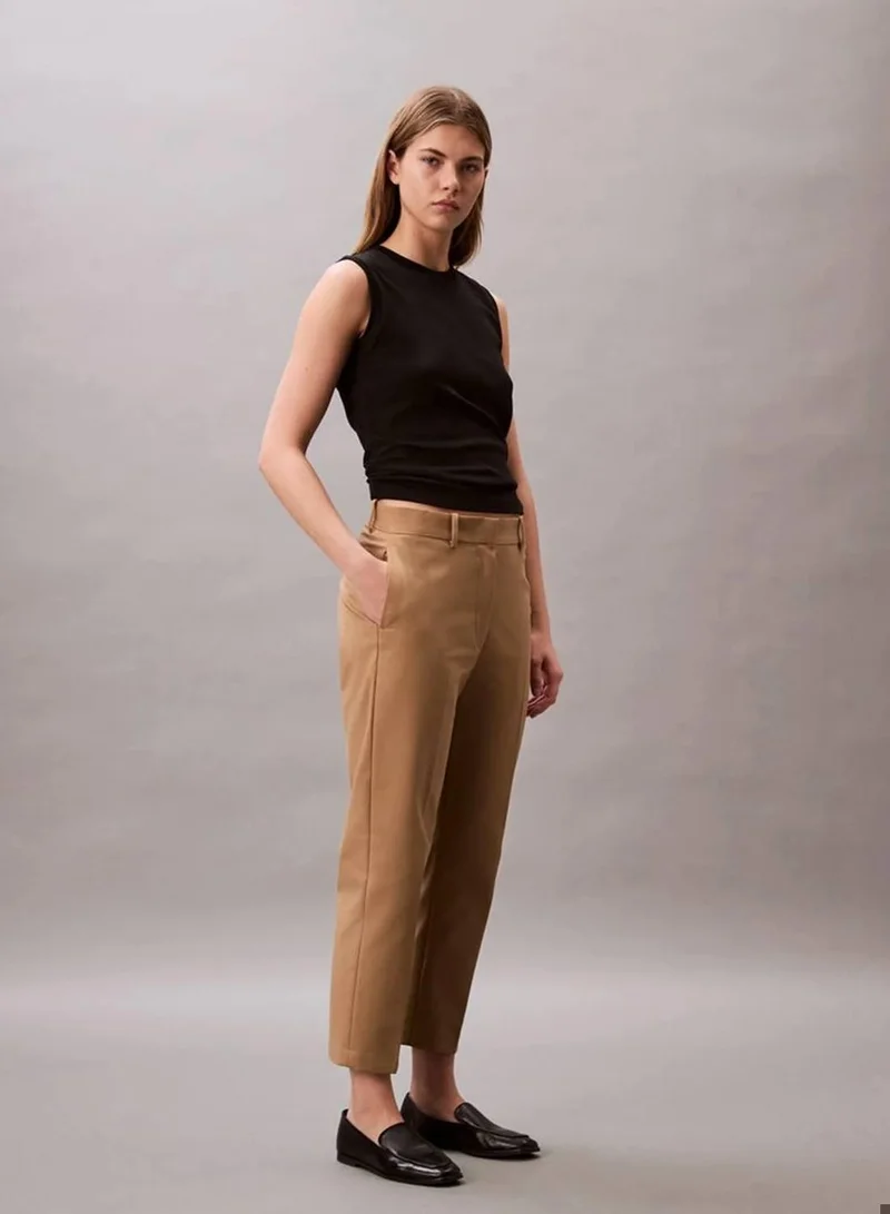 Calvin Klein Tigers Eye Cotton Stretch Straight Fit Chino Pants for Women | Best Price UAE