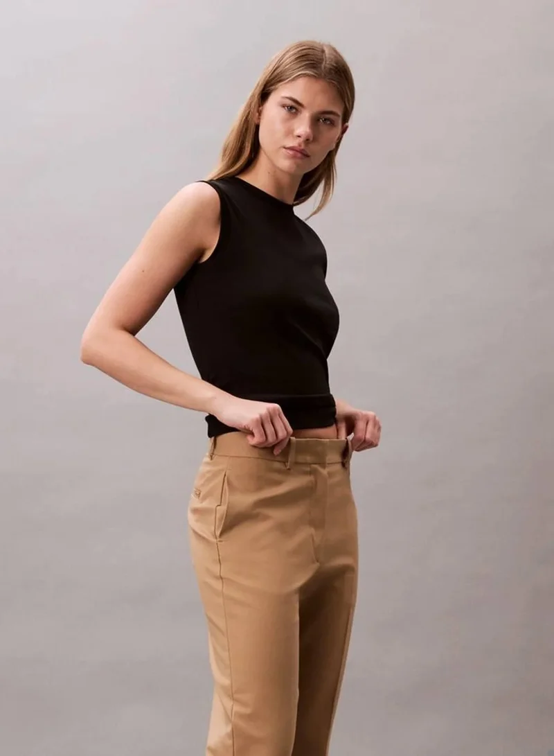 Calvin Klein Tigers Eye Cotton Stretch Straight Fit Chino Pants for Women | Best Price UAE