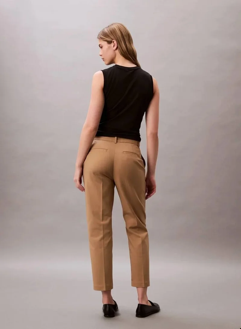 Calvin Klein Tigers Eye Cotton Stretch Straight Fit Chino Pants for Women | Best Price UAE