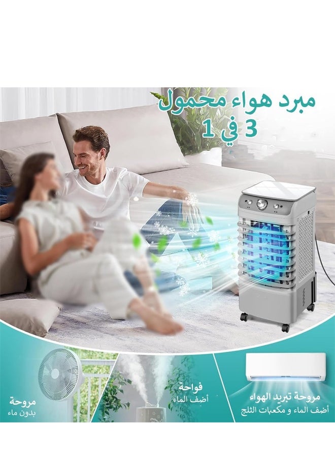 توسكانا يو - مبرد هواء صحراوي 12 لتر، مكيف صحراوي محمول بخزان ماء ومروحة مكيف بـ 3 سرعات قابلة للتغيير و قوة 50 واط - Image 1