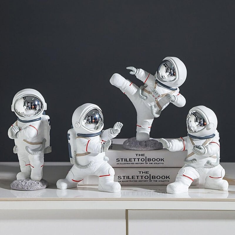AUGEN Exclusive Astronaut Figurine Statue for Showpiece Room Decor Home Office Use 17 cm Silver BX04F3815 - Image 4