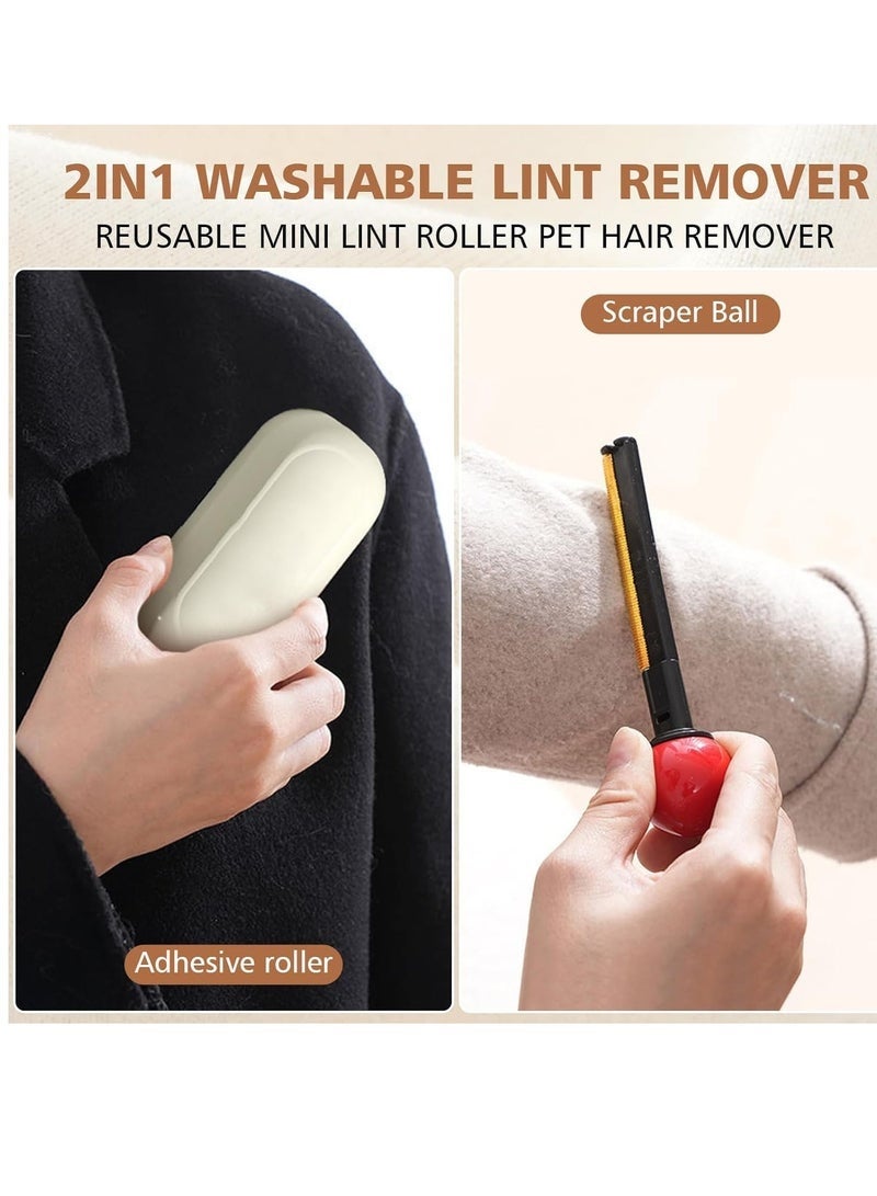 YelaJoy رول لاصق 2 في 1، رول لاصق لشعر الحيوانات الأليفة، رول لاصق محمول للملابس، مزيل شعر الحيوانات الأليفة، رول لاصق جل قابل للغسل وإعادة الاستخدام 2 في 1 للملابس، الأثاث، الحيوانات الأليفة والسفر (عبوة 2، أسود وأبيض) - Image 3
