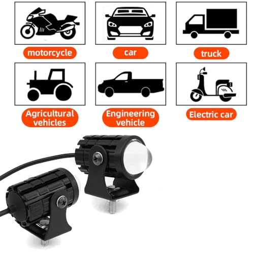 Autozap Mini Driving Fog Light Lamp Spotlight Led Motorcycle Headlight Two Color with Switch (12V, 30W) Pack of 2, White, Yellow - Image 2