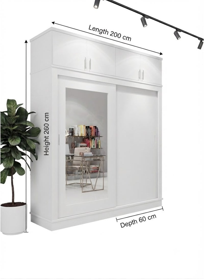 انزلاق باب مجلس الوزراء مع أعلى، حجم-H260 * W200 * D60cm، الخشب MDF المحلية. - Image 5