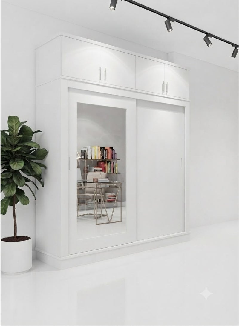 انزلاق باب مجلس الوزراء مع أعلى، حجم-H260 * W200 * D60cm، الخشب MDF المحلية. - Image 4