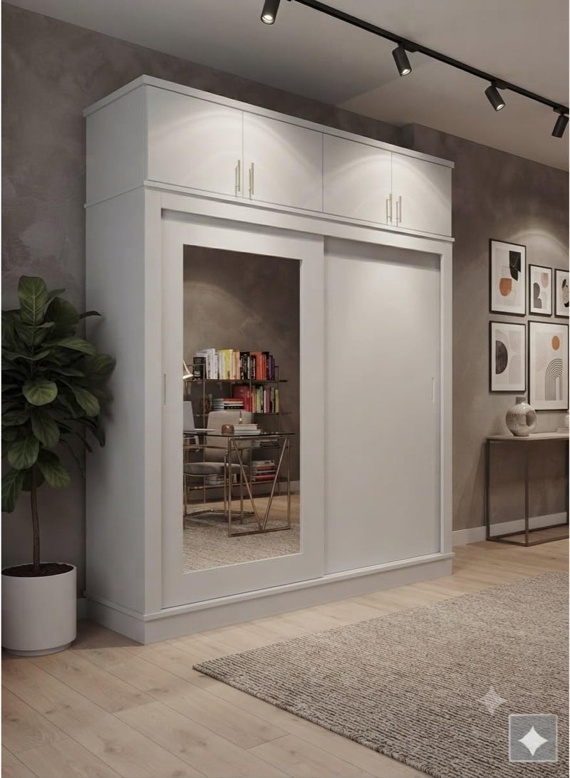 انزلاق باب مجلس الوزراء مع أعلى، حجم-H260 * W200 * D60cm، الخشب MDF المحلية. - Image 1