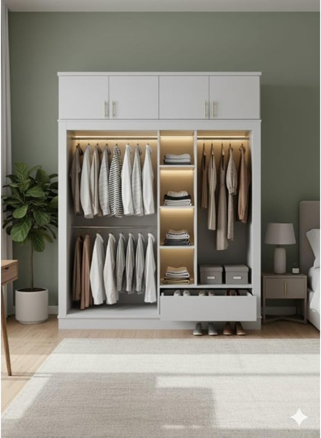 انزلاق باب مجلس الوزراء مع أعلى، حجم-H260 * W200 * D60cm، الخشب MDF المحلية. - Image 2