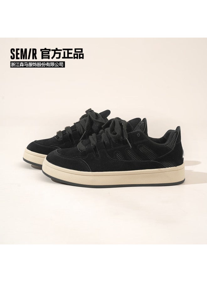 Semir Men's Casual Sneakers Autumn Winter Fleece Lined Warm Versatile Bread Shoes Sfym251059 Black Size 39