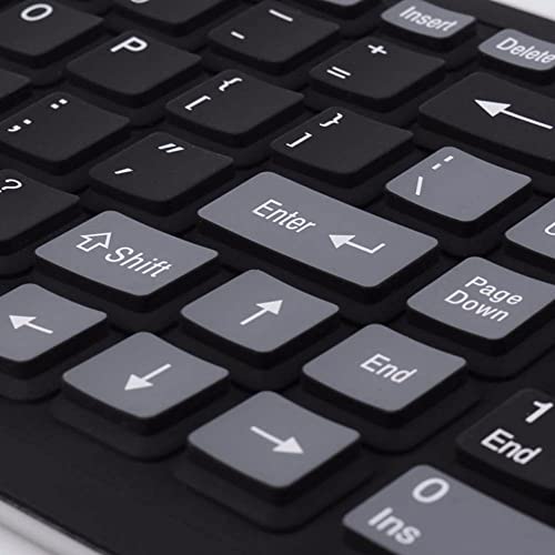Seaciyan Wireless Silicone Keyboard, Portable Foldable Roll Up Soft Rubber Keyboard, Perfect for PC, Laptop and Travel (Black and Gray) - Image 5