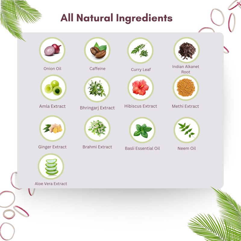 AYURVEDASHREE Red Onion Hair Growth & Hair Fall Control Shampoo â€“ With Curry Leaf, Hibiscus, Indian Alanket, Blend of 14 Botanicals 200ML - SLS and Paraben Free - 100% Safe & Premium- All Hair Type - Image 4