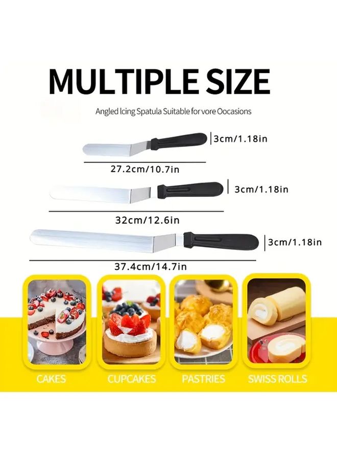 10 Inch Angled Frosting Spatula Stainless Steel Offset Blade For Cake Decorating Baking - Image 2