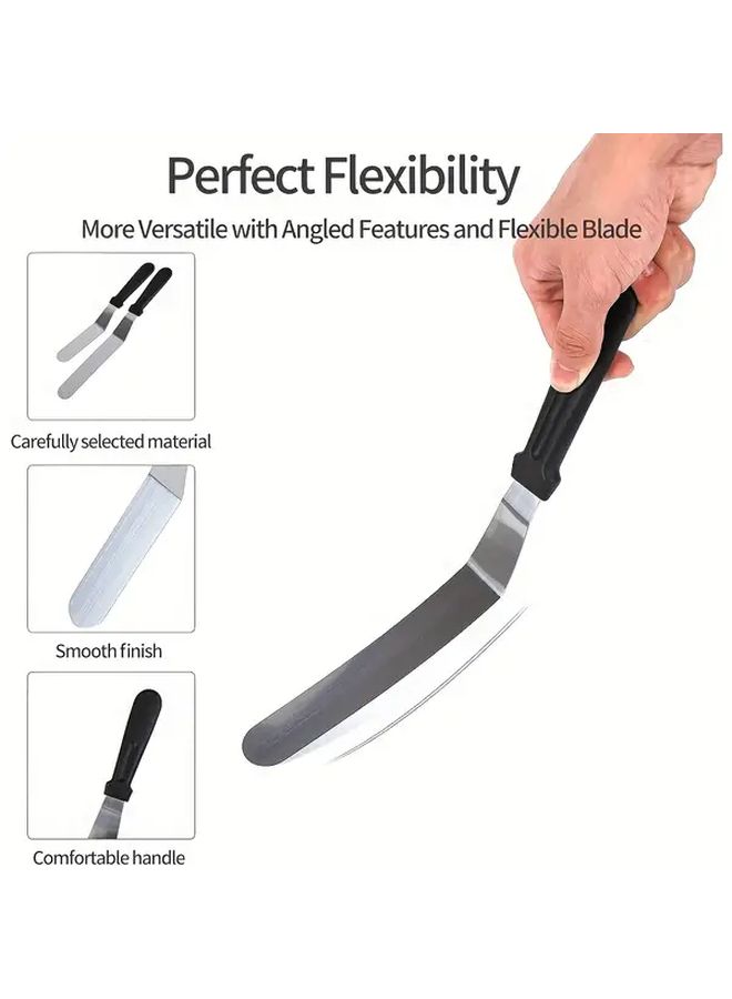 10 Inch Angled Frosting Spatula Stainless Steel Offset Blade For Cake Decorating Baking - Image 3