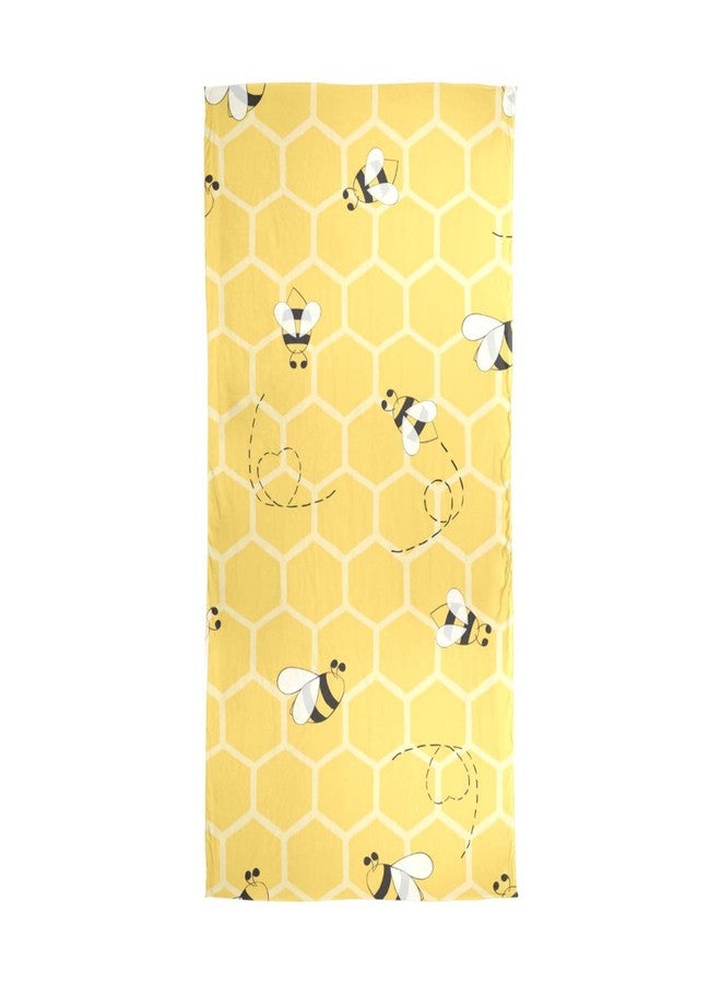 OTVEE Silk-Like Bee Yellow Honeycombs Scarf - Soft Lightweight Chiffon Shawl Wrap for Women - Image 2